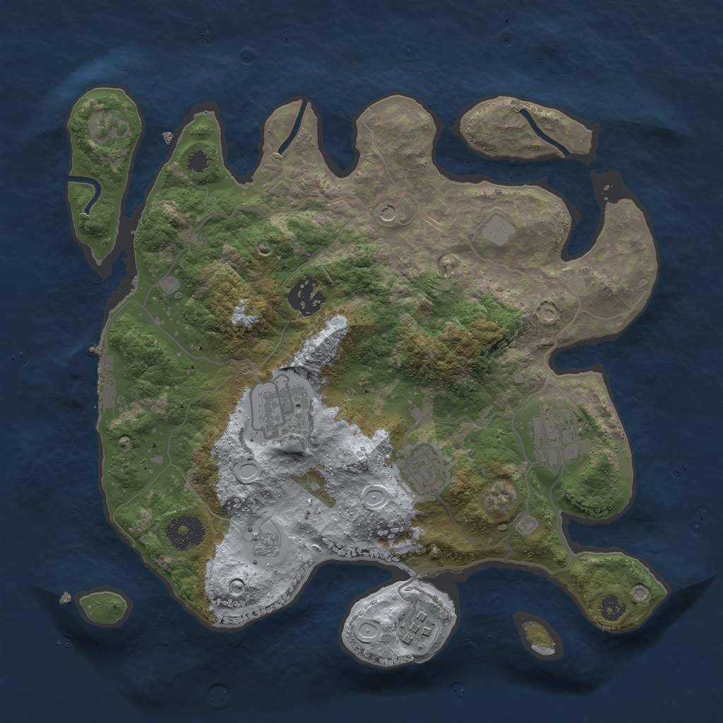 Rust Map: Procedural Map, Size: 3000, Seed: 5641687, 13 Monuments