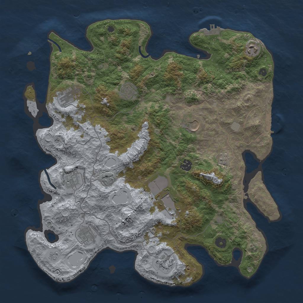 Rust Map: Procedural Map, Size: 4000, Seed: 8912137, 19 Monuments