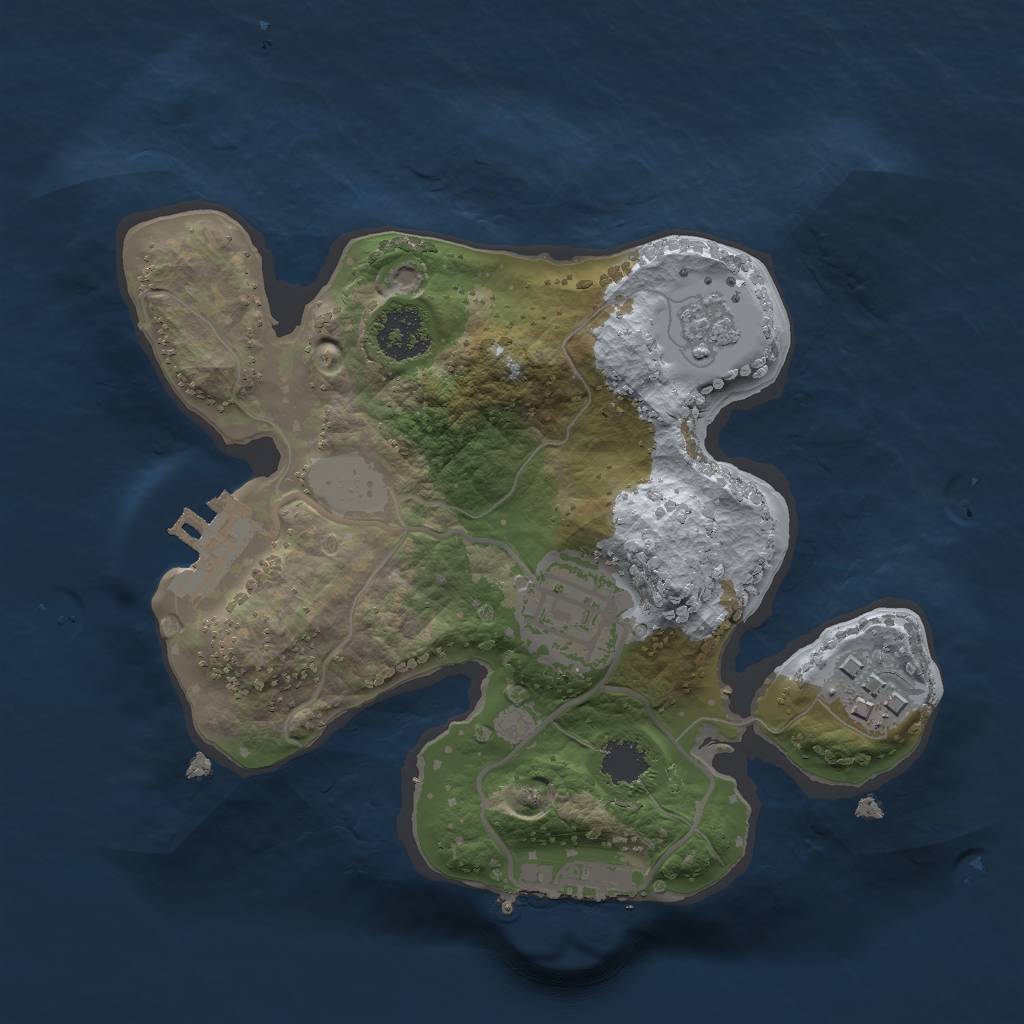 Rust Map: Procedural Map, Size: 2000, Seed: 716784439, 10 Monuments