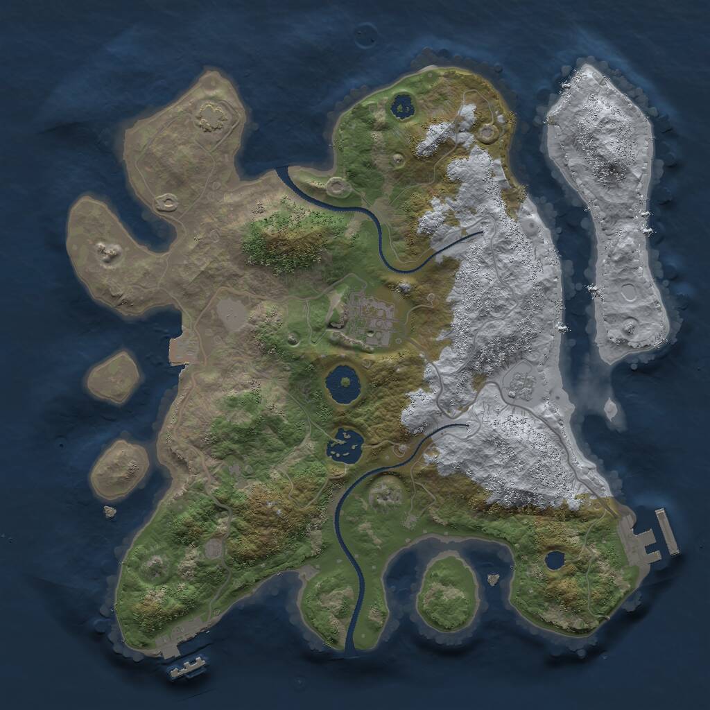 Rust Map: Procedural Map, Size: 3000, Seed: 541184, 7 Monuments