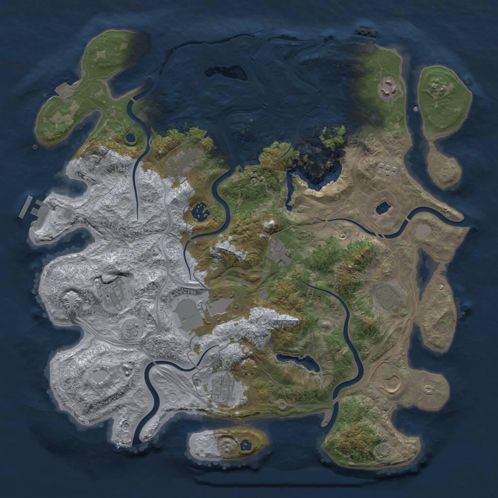 Rust Map: Procedural Map, Size: 4250, Seed: 84584745, 16 Monuments