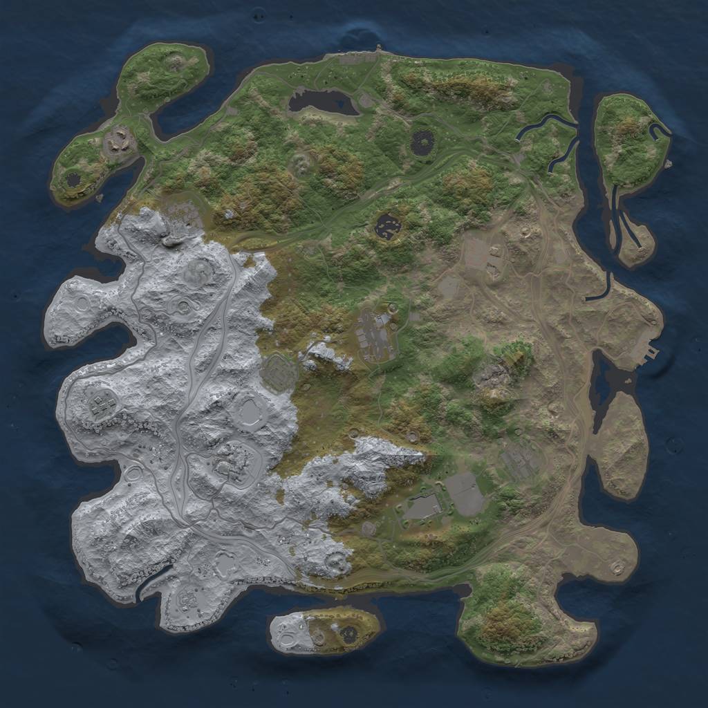 Rust Map: Procedural Map, Size: 4250, Seed: 84584745, 19 Monuments