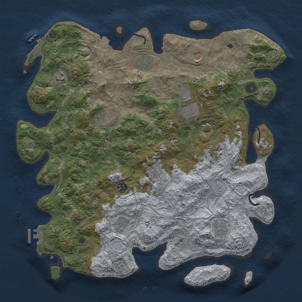 Rust Map: Procedural Map, Size: 4300, Seed: 1347813044, 19 Monuments