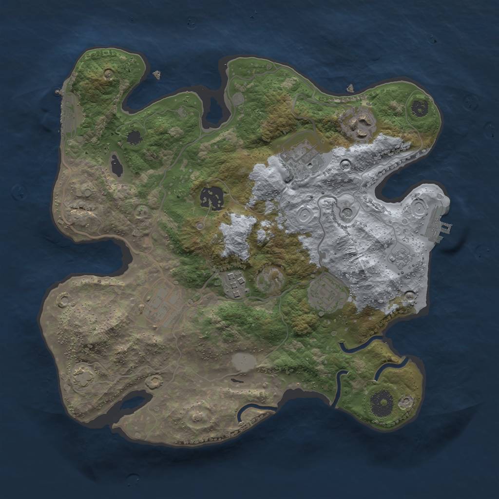 Rust Map: Procedural Map, Size: 3000, Seed: 952086273, 14 Monuments