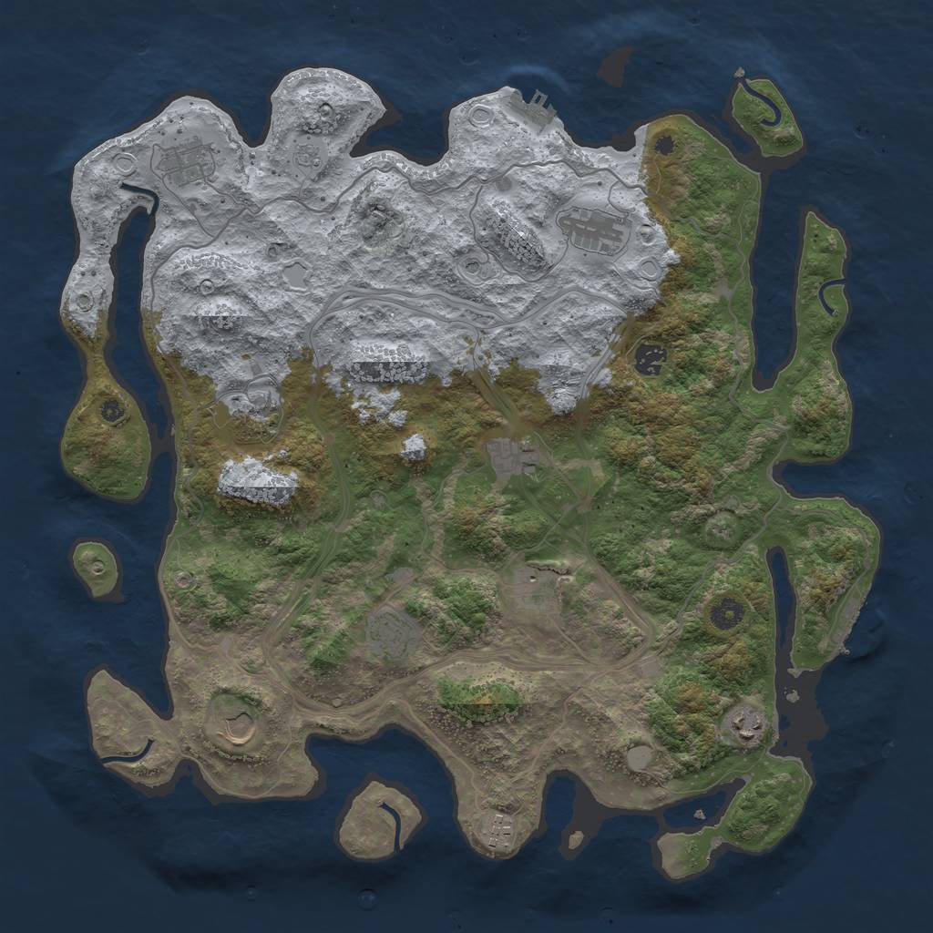 Rust Map: Procedural Map, Size: 4300, Seed: 1219133873, 19 Monuments