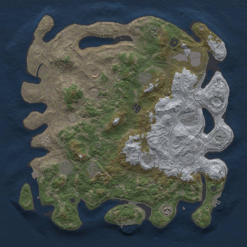 Rust Map: Procedural Map, Size: 4300, Seed: 139871439, 19 Monuments