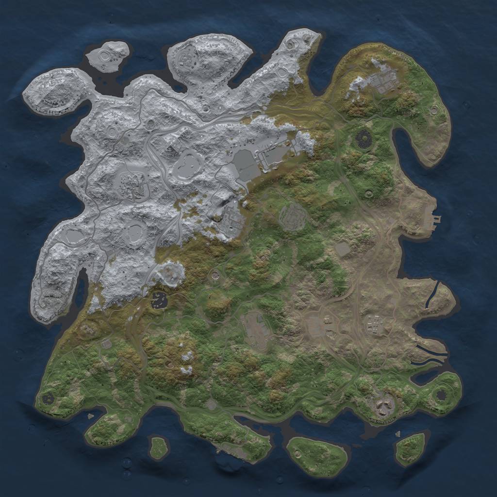 Rust Map: Procedural Map, Size: 4250, Seed: 506690738, 19 Monuments