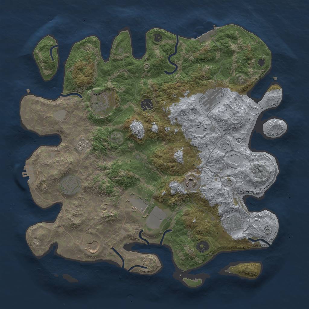 Rust Map: Procedural Map, Size: 3750, Seed: 168, 18 Monuments