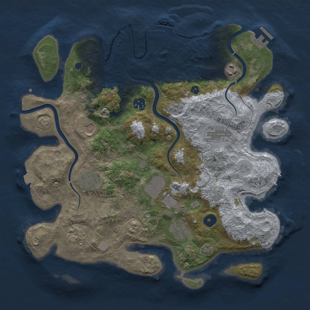 Rust Map: Procedural Map, Size: 3750, Seed: 168, 15 Monuments