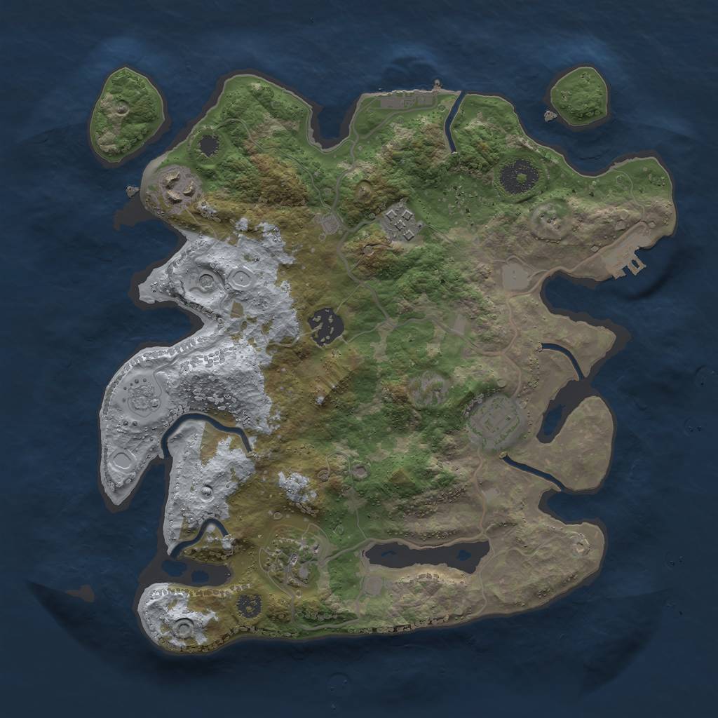 Rust Map: Procedural Map, Size: 3000, Seed: 278559585, 14 Monuments