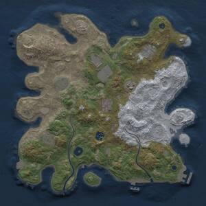 Thumbnail Rust Map: Procedural Map, Size: 3500, Seed: 3520, 14 Monuments