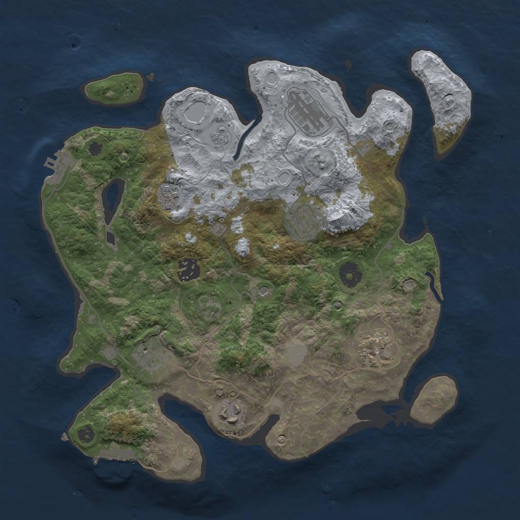 Rust Map: Procedural Map, Size: 3250, Seed: 581679, 16 Monuments
