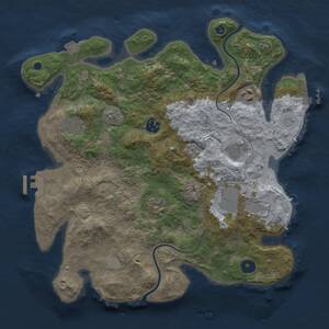 Thumbnail Rust Map: Procedural Map, Size: 3500, Seed: 208554991, 13 Monuments