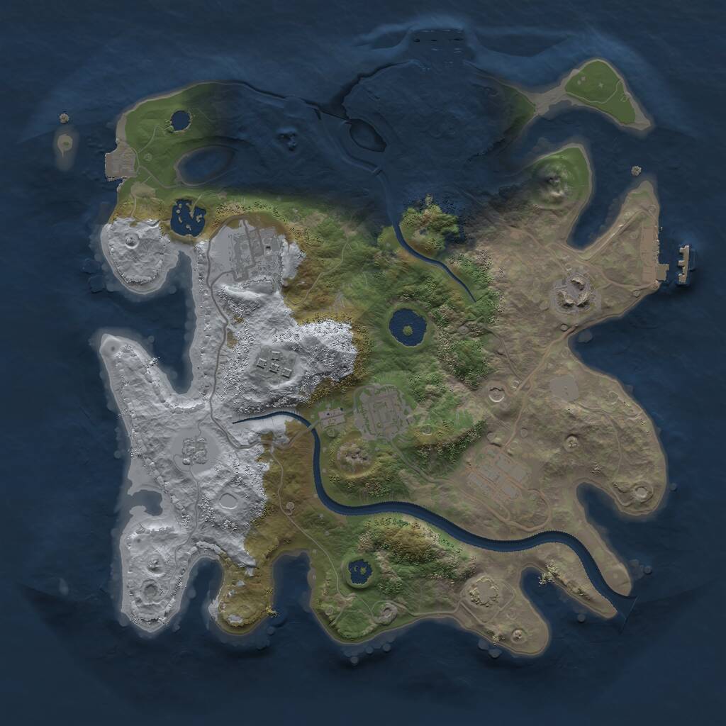 Rust Map: Procedural Map, Size: 3000, Seed: 278559589, 12 Monuments