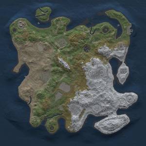 Thumbnail Rust Map: Procedural Map, Size: 3500, Seed: 1697742568, 17 Monuments