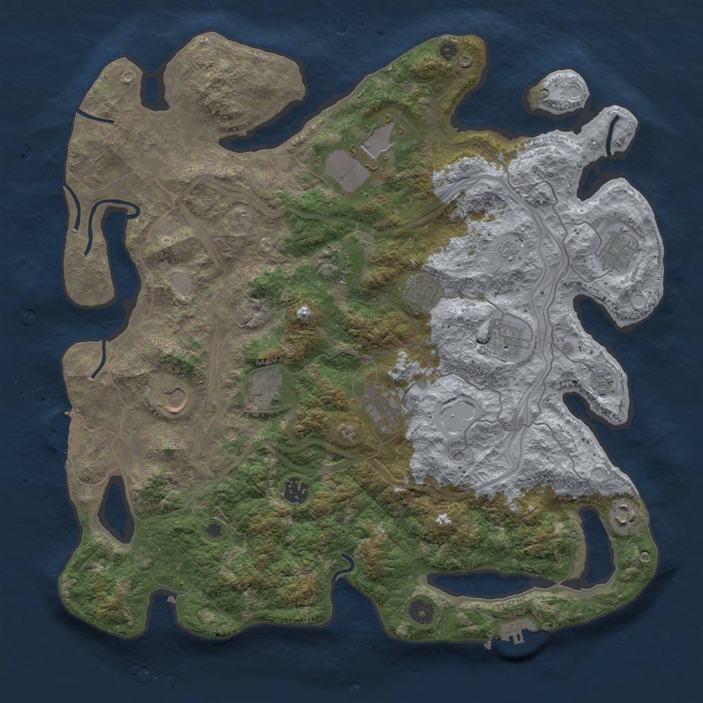 Rust Map: Procedural Map, Size: 4250, Seed: 1962057680, 19 Monuments