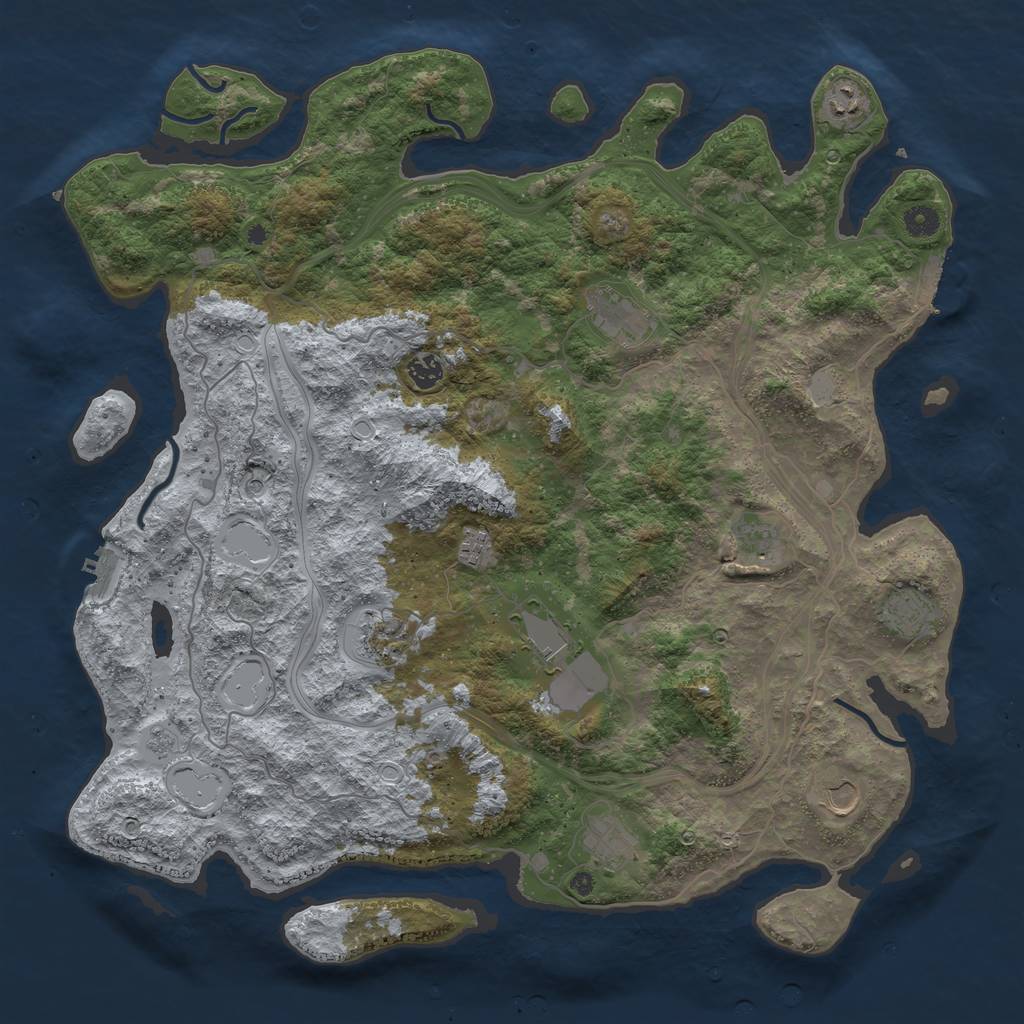 Rust Map: Procedural Map, Size: 4550, Seed: 2085528, 19 Monuments
