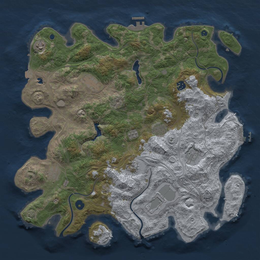 Rust Map: Procedural Map, Size: 4250, Seed: 176597483, 15 Monuments