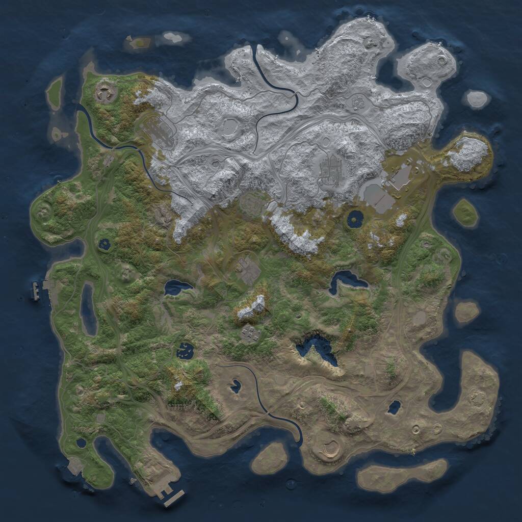 Rust Map: Procedural Map, Size: 4500, Seed: 980246125, 15 Monuments
