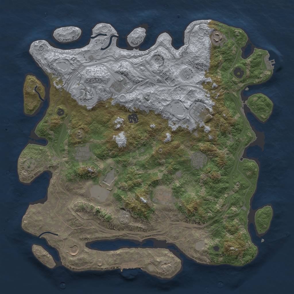 Rust Map: Procedural Map, Size: 4250, Seed: 844669880, 20 Monuments