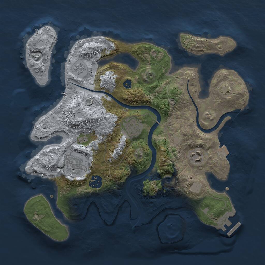 Rust Map: Procedural Map, Size: 3000, Seed: 1411188123, 9 Monuments