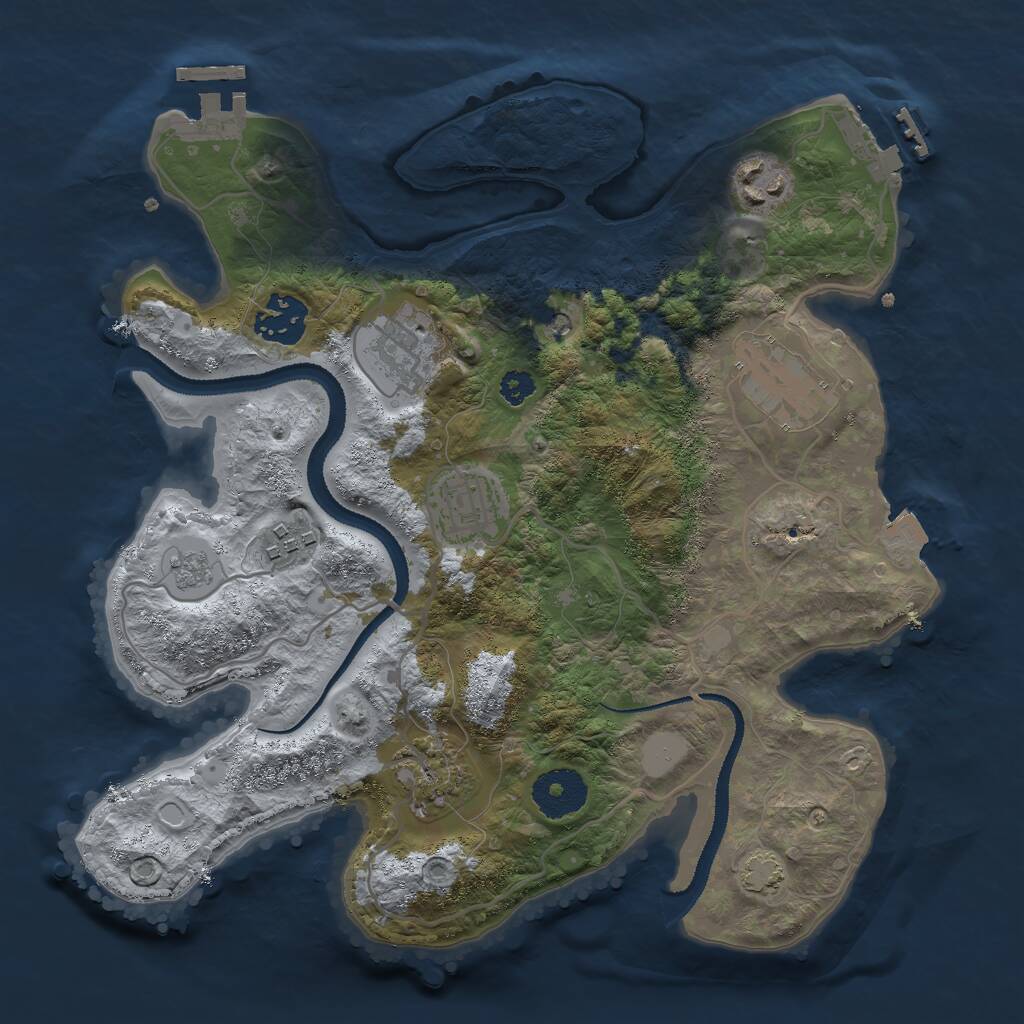 Rust Map: Procedural Map, Size: 3000, Seed: 1248687517, 13 Monuments