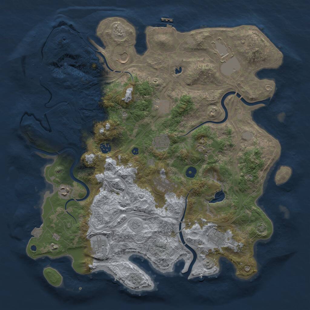 Rust Map: Procedural Map, Size: 4250, Seed: 878597565, 17 Monuments
