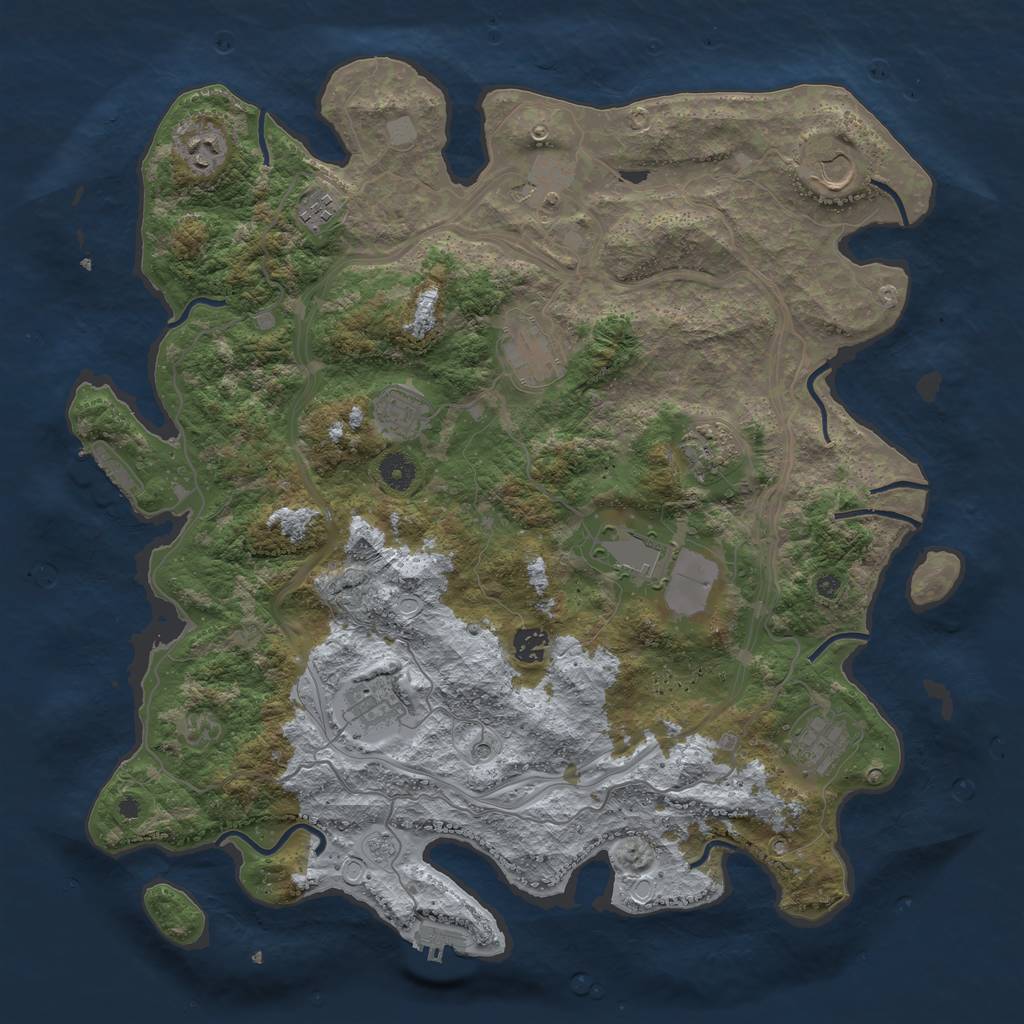 Rust Map: Procedural Map, Size: 4250, Seed: 878597565, 20 Monuments