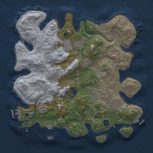 Thumbnail Rust Map: Procedural Map, Size: 3700, Seed: 1132184882, 14 Monuments