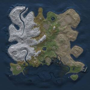 Thumbnail Rust Map: Procedural Map, Size: 3700, Seed: 1132184882, 14 Monuments