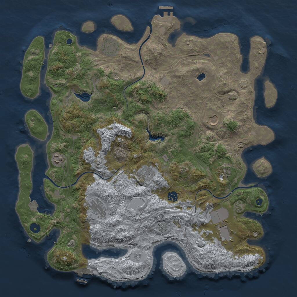 Rust Map: Procedural Map, Size: 4300, Seed: 1656813197, 15 Monuments