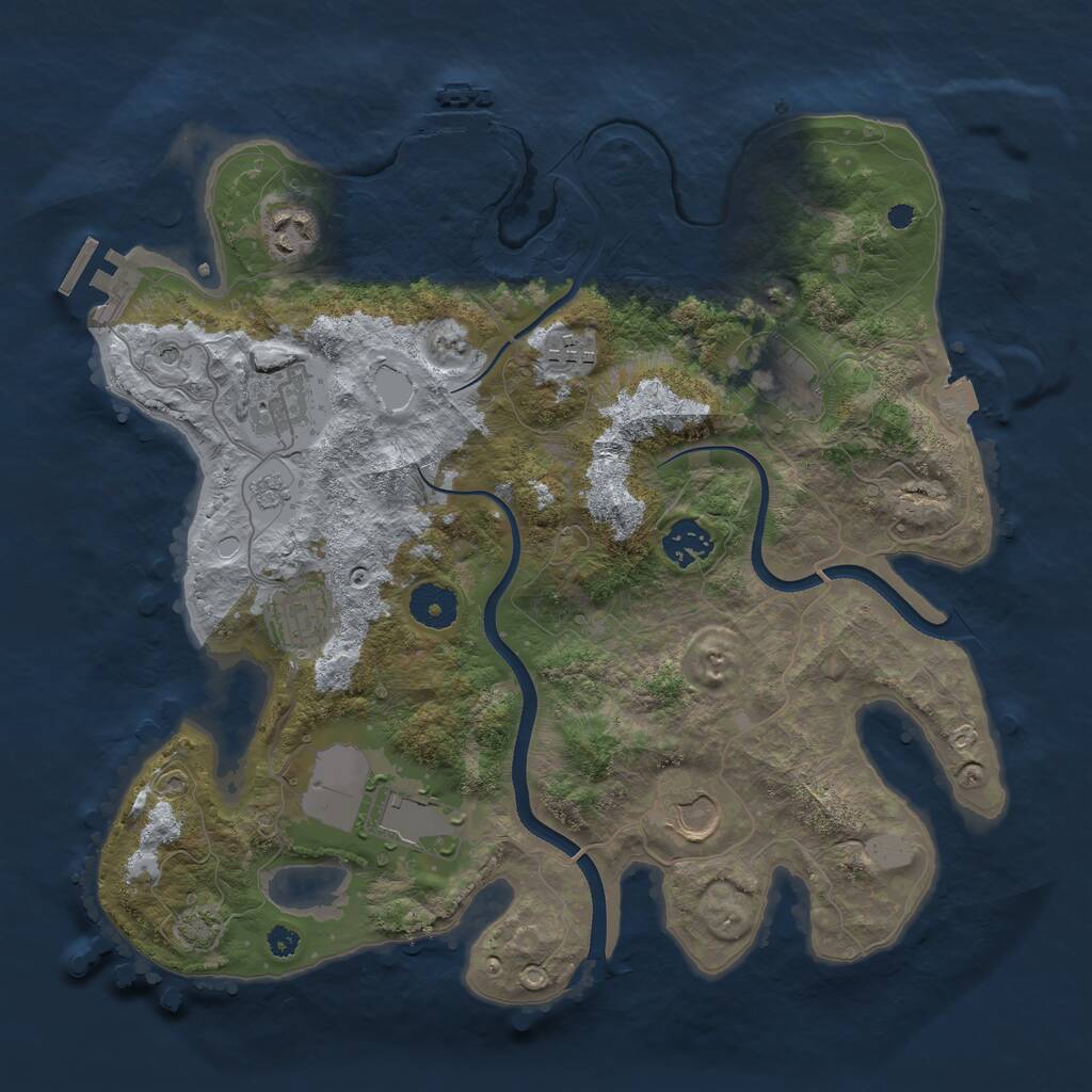 Rust Map: Procedural Map, Size: 3500, Seed: 939946128, 14 Monuments