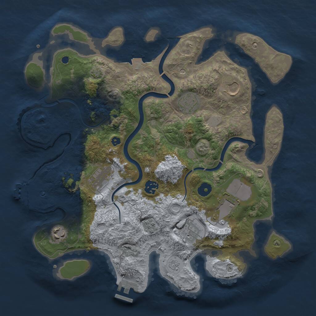 Rust Map: Procedural Map, Size: 3500, Seed: 5816739, 14 Monuments