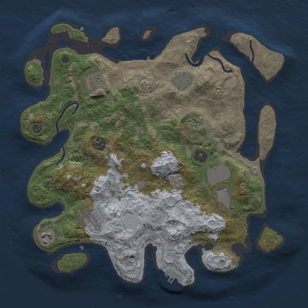 Rust Map: Procedural Map, Size: 3500, Seed: 5816739, 17 Monuments
