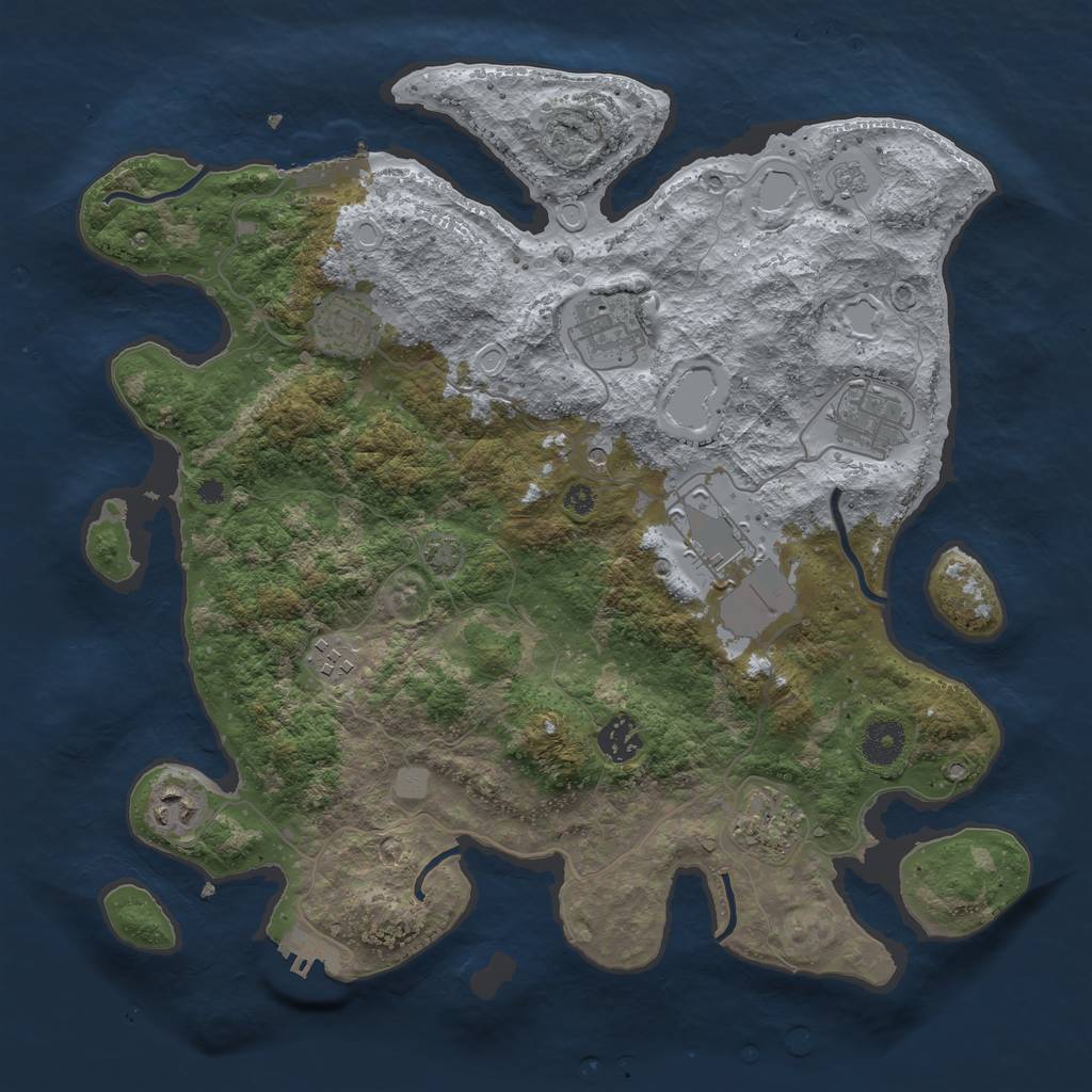 Rust Map: Procedural Map, Size: 3700, Seed: 467907720, 16 Monuments