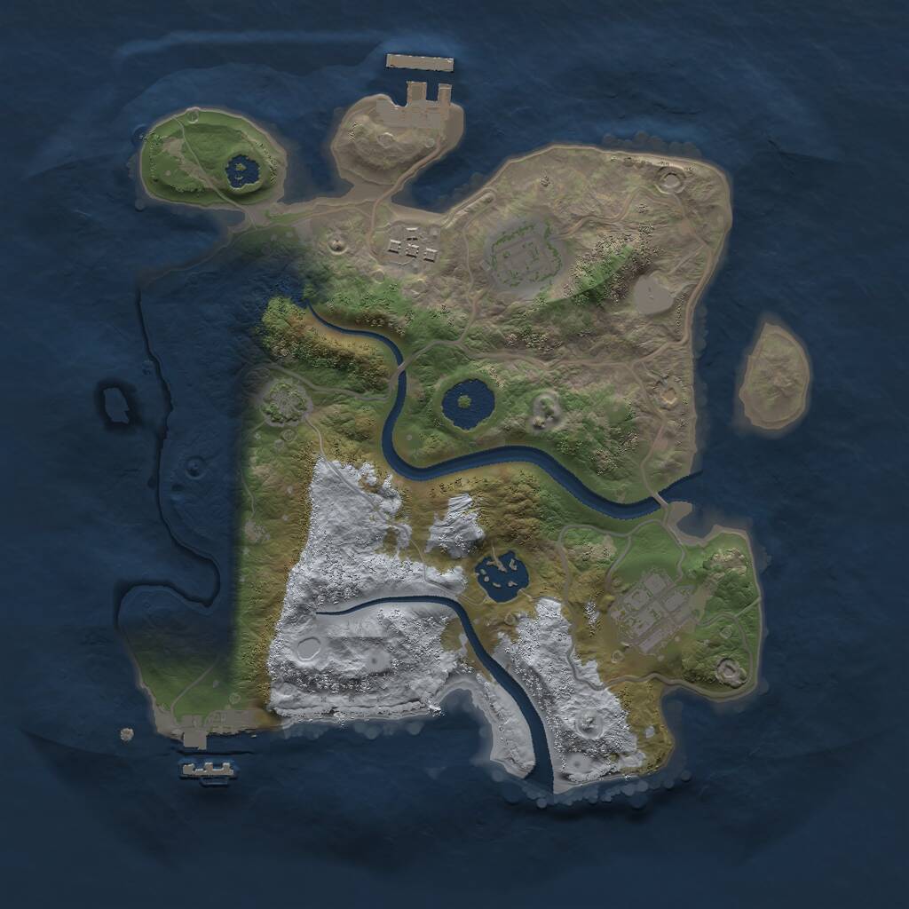 Rust Map: Procedural Map, Size: 2750, Seed: 37193, 8 Monuments