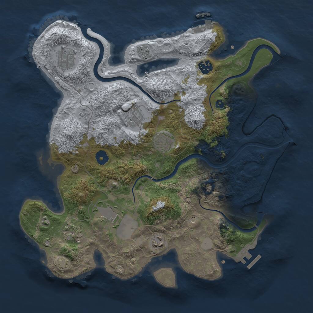 Rust Map: Procedural Map, Size: 3500, Seed: 8288635, 14 Monuments