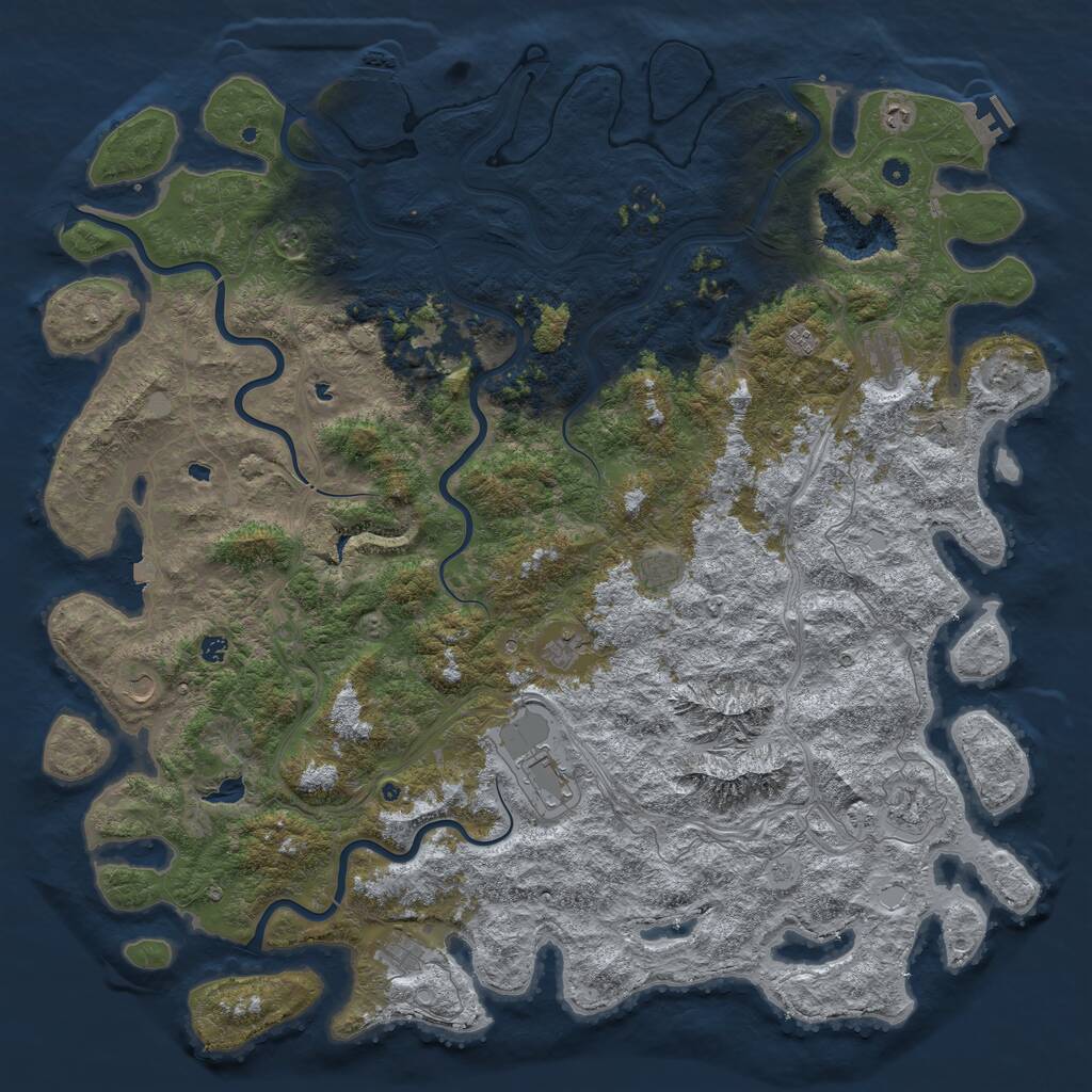 Rust Map: Procedural Map, Size: 6000, Seed: 110815, 17 Monuments