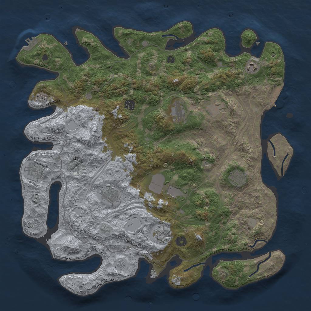 Rust Map: Procedural Map, Size: 4250, Seed: 333190702, 17 Monuments