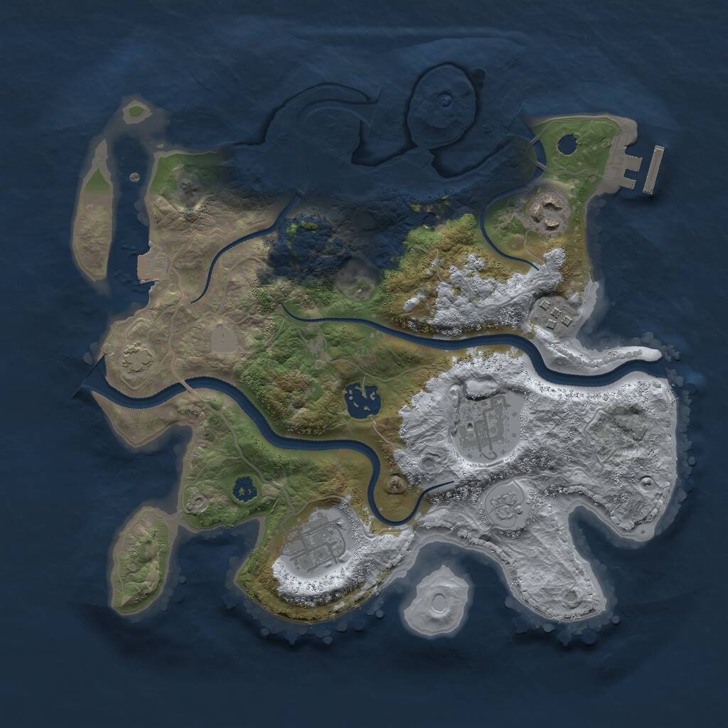 Rust Map: Procedural Map, Size: 3000, Seed: 347008498, 10 Monuments