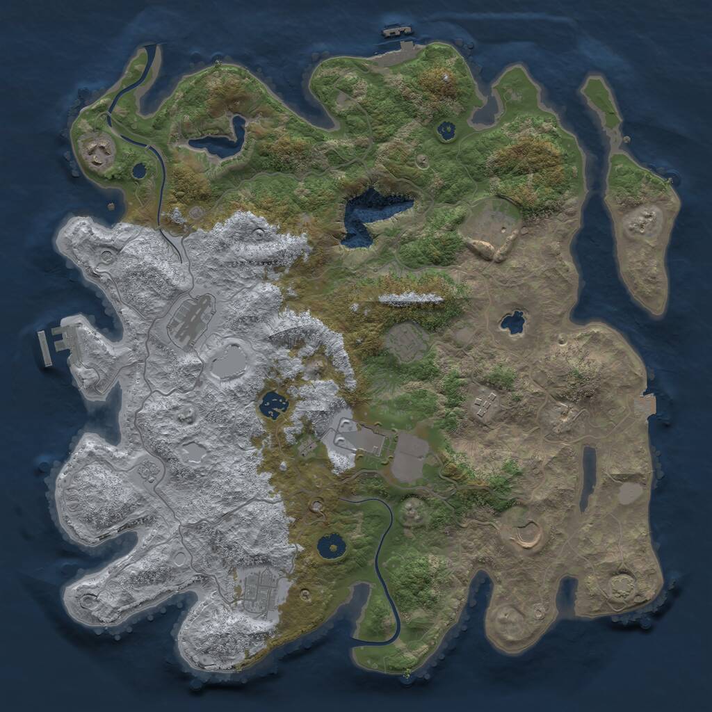 Rust Map: Procedural Map, Size: 4000, Seed: 1248687517, 15 Monuments