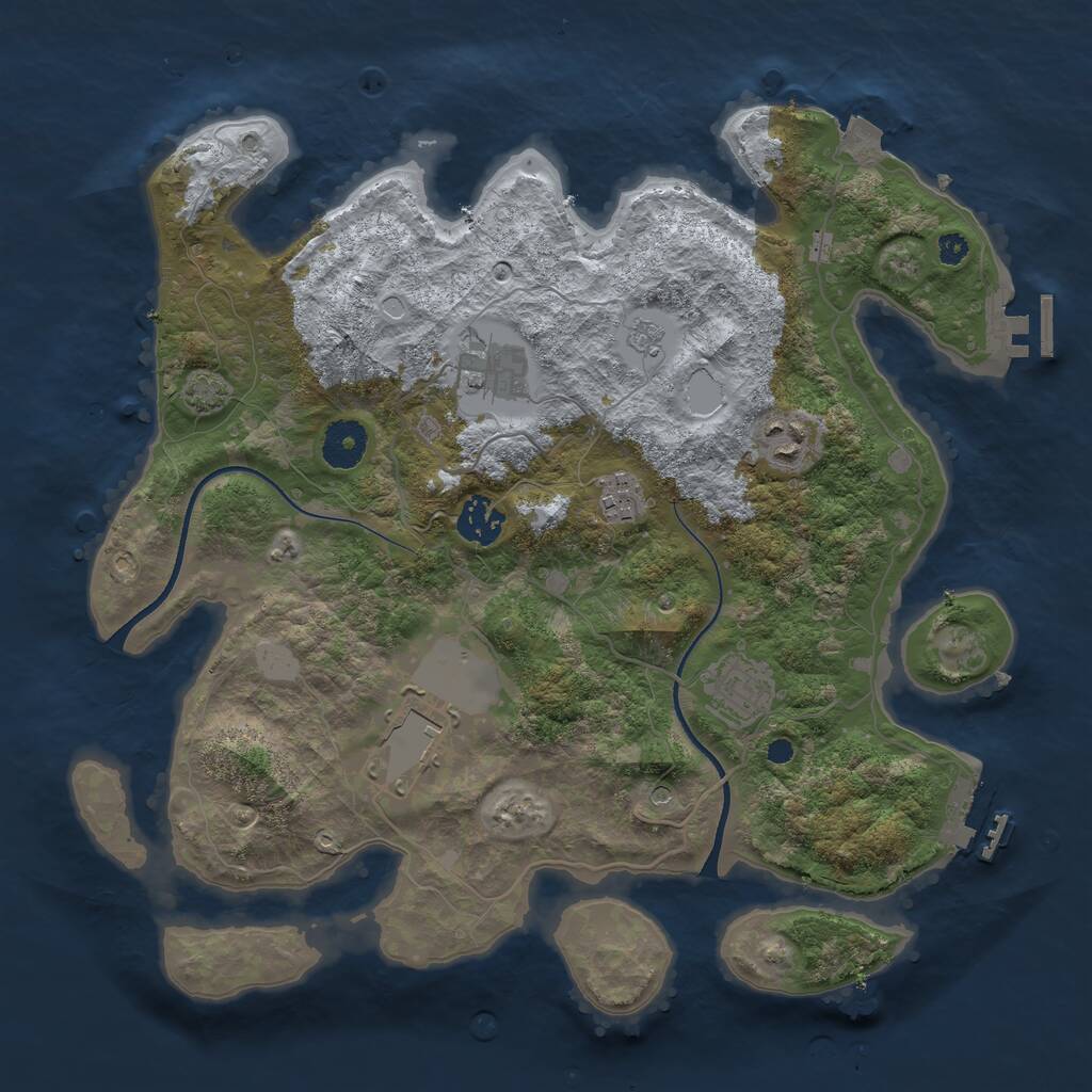 Rust Map: Procedural Map, Size: 3500, Seed: 1861961981, 12 Monuments