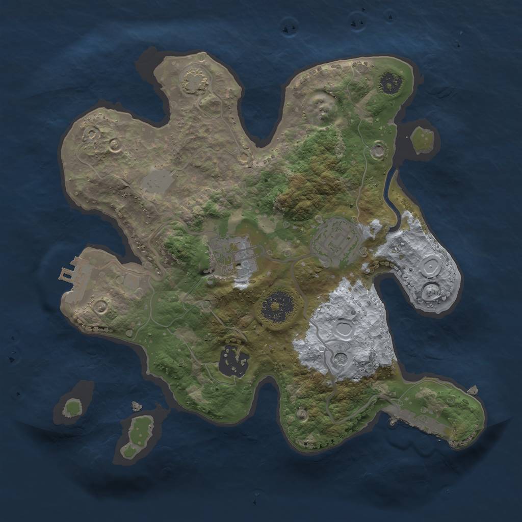 Rust Map: Procedural Map, Size: 2500, Seed: 8243176, 10 Monuments