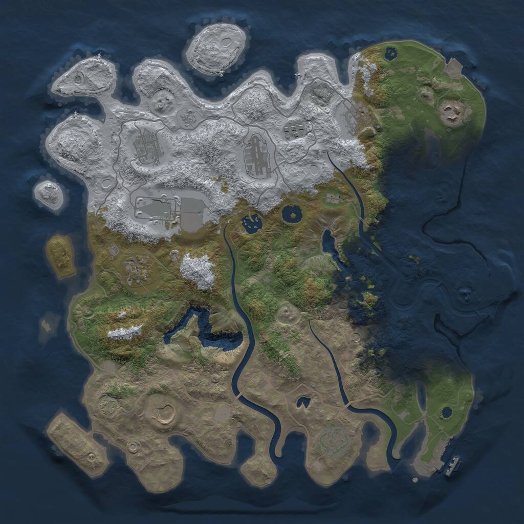 Rust Map: Procedural Map, Size: 4000, Seed: 19921992, 16 Monuments