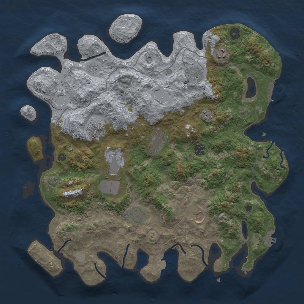 Rust Map: Procedural Map, Size: 4000, Seed: 19921992, 17 Monuments