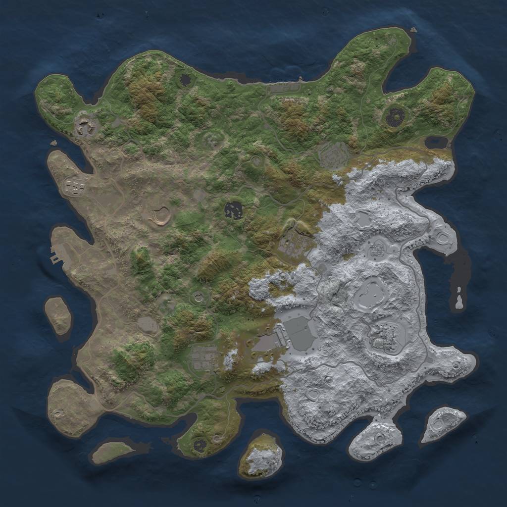 Rust Map: Procedural Map, Size: 4000, Seed: 165429337, 18 Monuments