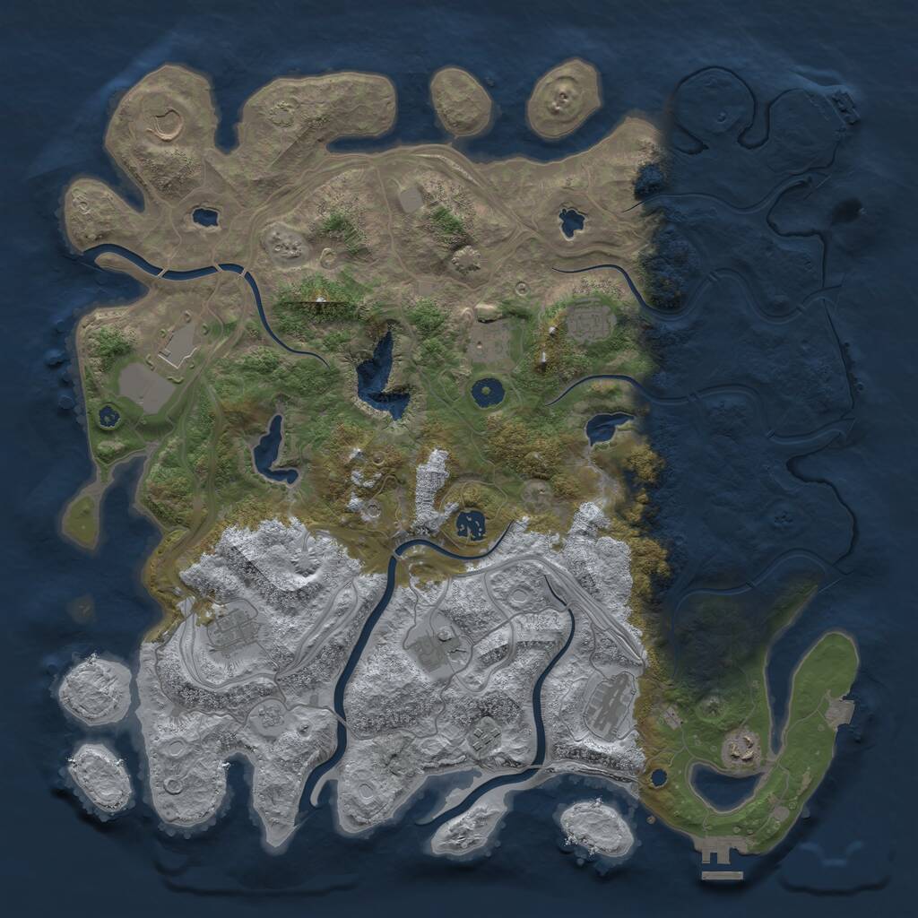 Rust Map: Procedural Map, Size: 4500, Seed: 2074277732, 16 Monuments