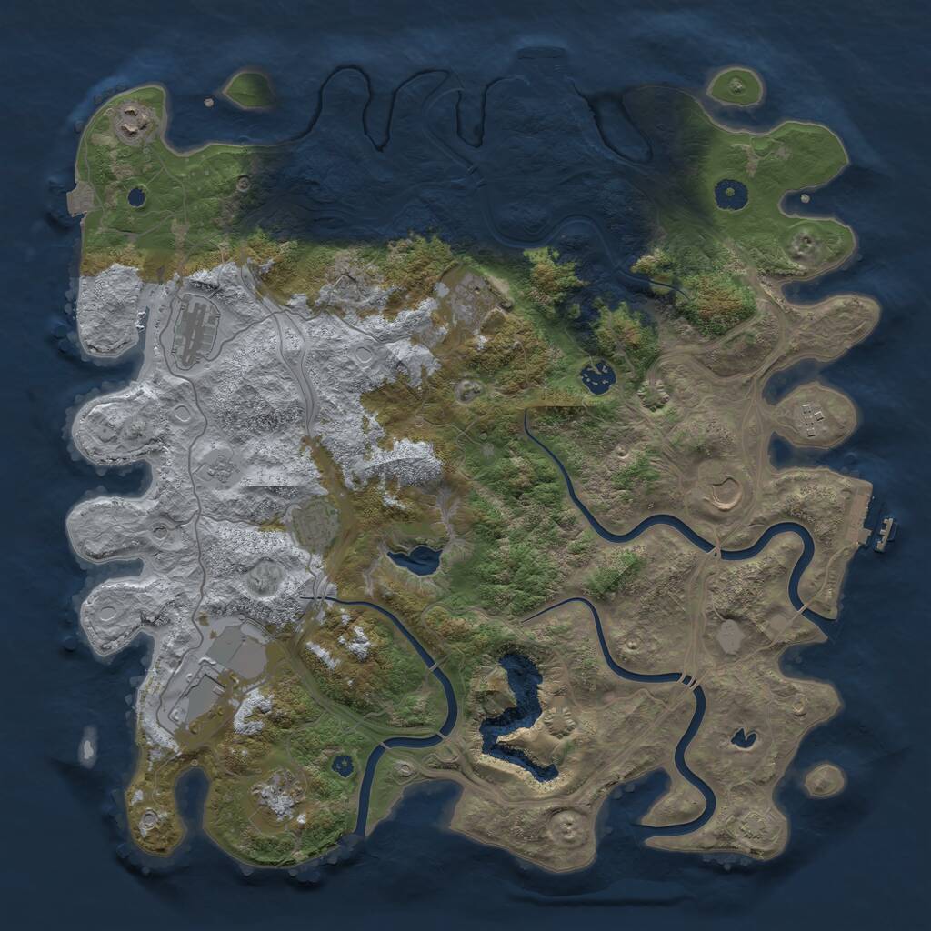 Rust Map: Procedural Map, Size: 4300, Seed: 6958008, 15 Monuments