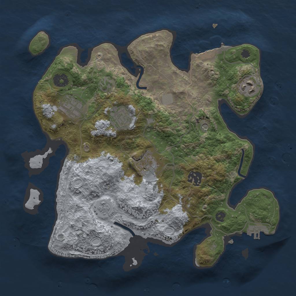 Rust Map: Procedural Map, Size: 3000, Seed: 1568951279, 14 Monuments