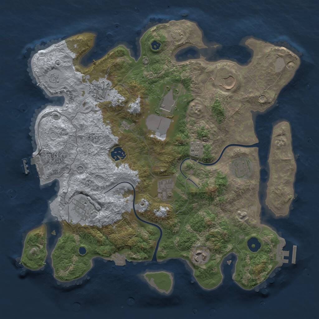 Rust Map: Procedural Map, Size: 3500, Seed: 1862032876, 15 Monuments